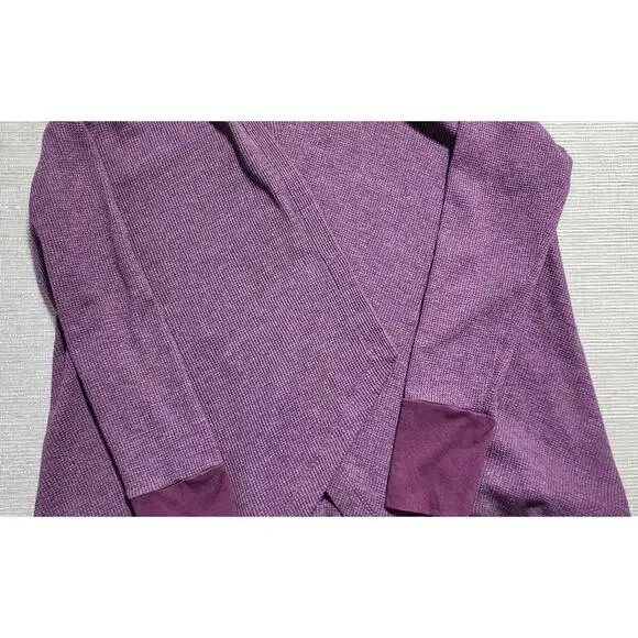 Columbia Hooded Waffle Knit Open Front Cardigan Women’s XL Purple - Picture 4 of 12